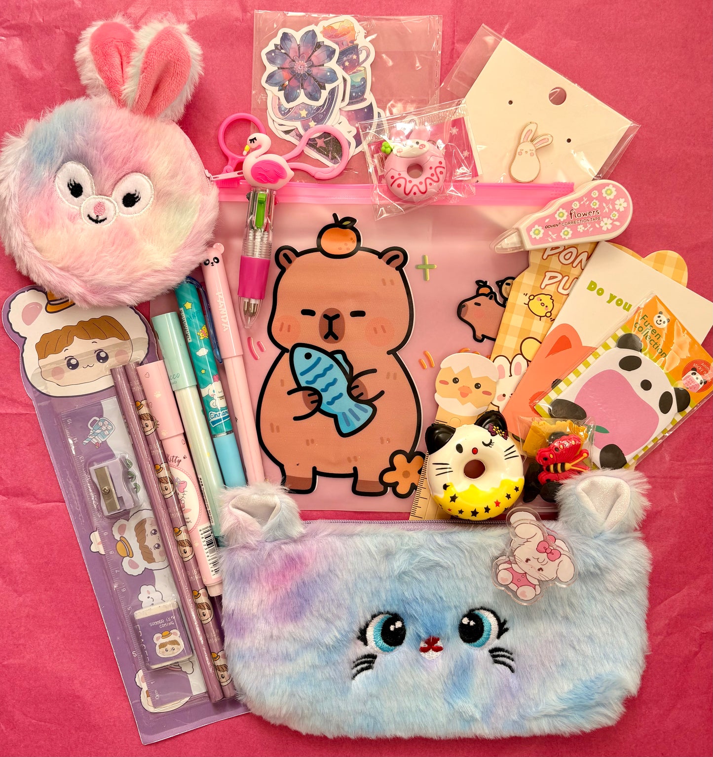 Curated Stationery Gift Box – Cute Surprise Stationery Pink, Purple (NZ)