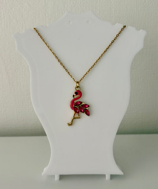 Flamingo Charm Pendant Necklace